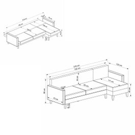 Atelier Del Sofa Sofá cama esquinero Alkon - Light Grey